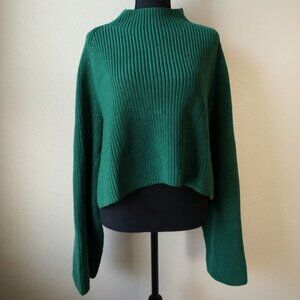 L'Academie Isolde Mock Neck Sweater in Green Size M